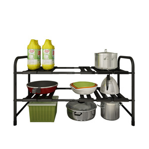 Étagère de rangement pour évier de cuisine, multi-niveaux, extensible, en métal, pour solution de rangement sous l'évier - Product Image 5