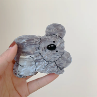 Vente en gros/sur mesure de pinces à cheveux en résine acrylique en vrac Acétate de cellulose Animal Blanc Gris Brun Koala Bear Grande pince à cheveux épaisse
