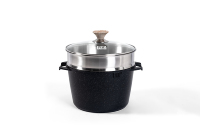 MGC Marmites à soupe et à bouillon en métal de qualité supérieure 24/28cm revêtement antiadhésif en marbre moulé sous pression à fond d'induction
