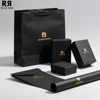 Sacs en papier d'achat personnalisés avec votre propre logo, poignées en ruban écologiques de luxe, emballage cadeau pour bijoux et bougies de mariage