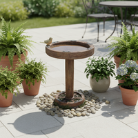 Bain d'oiseaux en fibre de verre en forme de champignons pour jardin féerique, décoration d'extérieur sur le thème de la nature, abreuvoir sur pied, couleur personnalisable