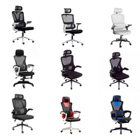 Chaise de bureau ergonomique moderne à dossier haut réglable en maille avec base en nylon, pivotante, pour le travail à domicile (vente en gros)
