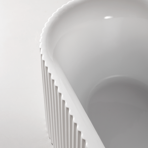 Bak Mandi Spa Hotaqi Foshan Modern Oval dari Akrilik dengan Motif Garis Australia, Model Berlekuk, Berdiri Sendiri, Warna Hitam Matte - Product Image 4