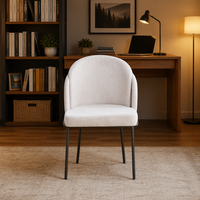 Chaises de salle à manger en velours avec pieds en métal rembourrés, style nordique moderne et luxueux pour restaurant