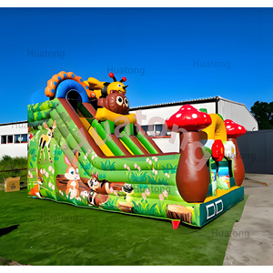 Надувной батут-горка Huatong для улицы, коммерческий, на заказ, с тематикой пчел и джунглей, для детей - Product Image 2