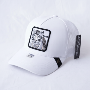 Cappello da camionista Tiger, regolabile, in rete, unisex, casual, per tutte le stagioni, design a 6 pannelli, con patch frontale ricamato a mano - Product Image 1