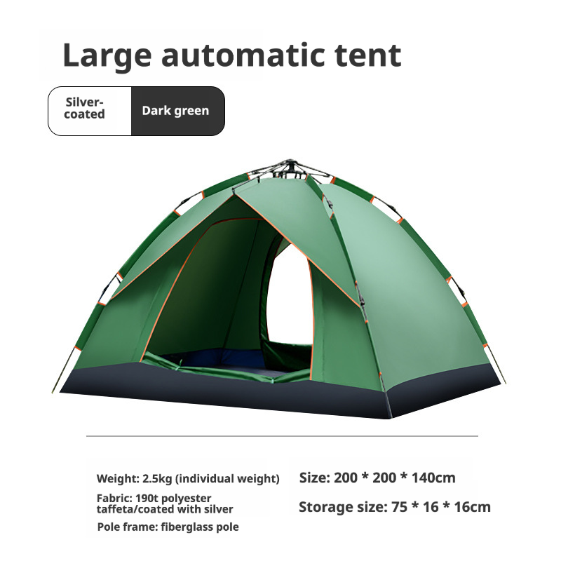 Thick 3-4 people dark green single layer
