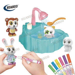 DIYペインティングクラフトキット再利用可能な着色動物ペットケア落書き描画バスタブゲーム植毛ペット落書きおもちゃ - Product Image 1