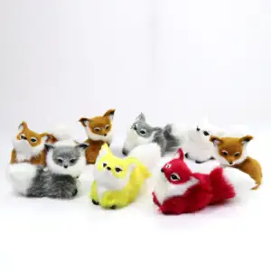 Simulation of animal plush toy decoration, simulation of plush fox desktop decorations