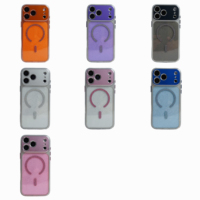 Coque de téléphone magnétique transparente en acrylique PC style INS 2026 avec paillettes colorées pour iPhone 17 16 Pro Max et cadre d'appareil photo électroplaqué