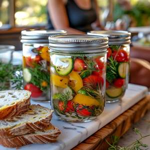 برطمانات ميسون صغيرة 8 أونصات ، برطمان ماسون فم منتظم ، برطمان تعليب زجاجي نصف لتر للتوابل والمربى والعسل والمخلل والحلوى مع أغطية - Product Image 6