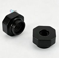 Capuchon octogonal noir de 28 mm pour flacon cosmétique industriel, filetage 28, finition électro-aluminium, avec manchon intérieur pour liquides et essences