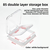 Boîte de présentation haut de gamme pour ongles à porter, double couche, haute transparence, faite à la main, taille 8,5*8,5