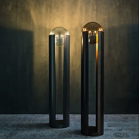 Lampe de sol moderne en métal noir MengBo avec abat-jour en métal, éclairage LED 3000K à intensité variable, 110V-240V, certifiée VDE, garantie de 2 ans