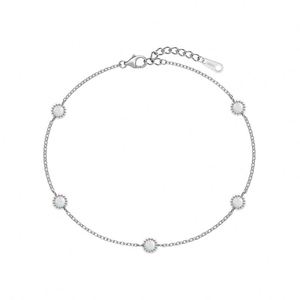 Dylam Unique Design S925 Silver Rhodium 18K Gold Plated Link Chain Dailey Dress up Synthetic <b>Opal</b> Stone Women Jewelry <b>Bracelets</b> - Product Image 1