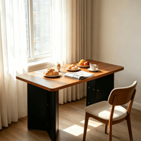 Table à manger rectangulaire en bois massif de frêne de style moderne du milieu du siècle, ensemble table et chaises, meubles de salle à manger