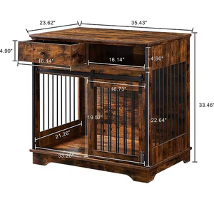 <span class=keywords><strong>OEM</strong></span>/ODM meubles de caisse de chien en bois massif modernes et antiques de luxe avec tiroirs de rangement cage d'intérieur pour grands chiens - Product Image 2