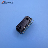 Connecteur de prise électrique en plastique à double rangée JINDA 3001-2*7AW, pas de 3,0 mm, 14 broches, 90 degrés, pour montage sur carte