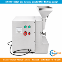 Moulin Commercial à Grains Huileux en Acier Inoxydable 304 Modèle SY-800 750W Capacité 10-40kg/h pour Sésame, Arachide, Noix, Amande