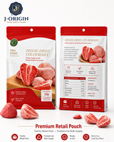 Gefreeze-droogde aardbeien knapperige fruitsnack 22g 24 zakjes 3 seconden klaar OEM Private Label 12 maanden houdbaarheid Gemaakt in Fujian, China