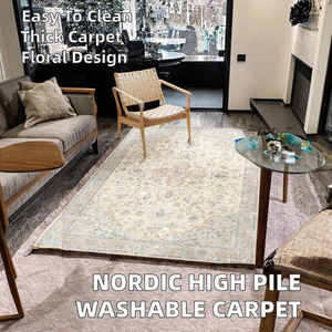 Chambre d'enfant Tapis de salon à poils hauts Poils de lapin artificiels Fabriqué à la machine Inspiré de l'Europe du Nord Lavable pour un usage domestique - Product Image 2