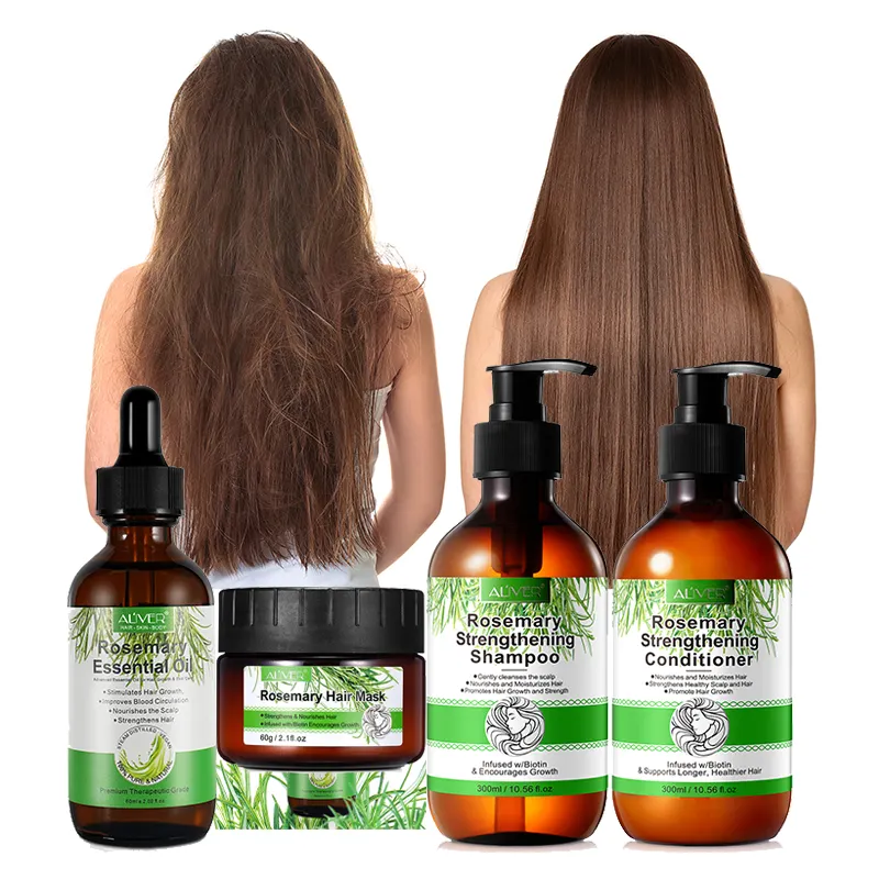 Populaire Naturel Organique Vegan Huile De Romarin Shampooing Sans Sulfate Biotine Collagène Romarin Menthe Cheveux Shampooing et Après-Shampooing