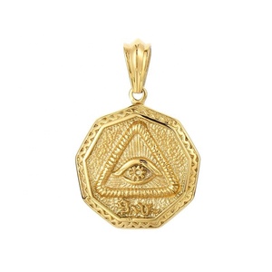 Rétro Punk Style Européen Américain Ancienne Pyramide Égyptienne Pharaon Oeil <span class=keywords><strong>D</strong></span>'<span class=keywords><strong>horus</strong></span> En Acier Inoxydable Hommes Plaque Carrée Pendentif De Fête - Product Image 1