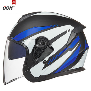 Casque de <span class=keywords><strong>moto</strong></span> ouvert certifié DOT, anti-buée, avec protection solaire, taille XL, double visière, double lentille, toutes saisons, ABS, nouveau casque avec haut-parleur, noir - Product Image 4