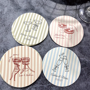Sottobicchieri Personalizzati per Matrimonio, Sottobicchieri di Carta per Bar, Bomboniere per Matrimonio, Addio al Nubilato, Regali di Ringraziamento - Product Image 1