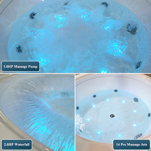 Bañera Independiente de Diseño Moderno con Burbujas de Aire, Hidromasaje para 2 Personas, Uso en Hoteles, Forma de 1.5 m de Largo, Repuesto de Acrílico - Product Image 6
