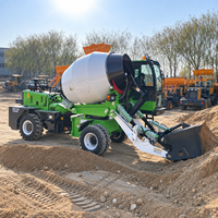 Camion malaxeur à béton autochargeur à petites roues de 2 m³ pour la construction, malaxeur à ciment tout-terrain