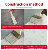 Revêtement liquide transparent imperméable invisible à base de colle acrylique pour toiture, mur, entrepôt, cuisine, garantie 5 ans