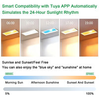Panneau lumineux LED à lumière naturelle artificielle Zigbee Tuya APP avec variateur d'intensité pour sous-sols, chambres et salons