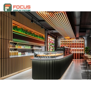 ตู้โชว์ร้านกาแฟแบบตั้งพื้น ตกแต่งด้วยวอลนัท สำหรับร้านค้าปลีก ตู้โชว์ร้านกาแฟเชิงพาณิชย์ - Product Image 3