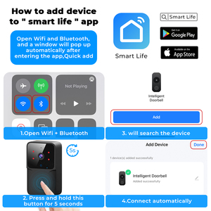 Dayytech สมาร์ทไลฟ์แอปออดราคาถูกที่สุด, ออดไร้สายความละเอียดสูงกันขโมย - Product Image 3