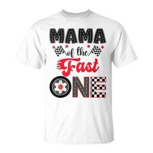 Camiseta de carreras de coches Mama Of The Fast One para el primer cumpleaños de un niño - Product Image 1