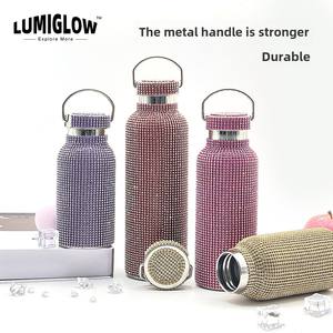 350-750ML Sports Isolé Enfants Tasse Creative Diamant Incrusté 304 Acier Inoxydable Grande Taille Vide Drinkware 500ml - Product Image 6