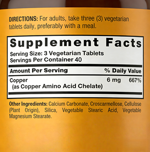 Cápsulas <span class=keywords><strong>de</strong></span> Cobre Quelatado OEM ODM 6mg, Mineral Esencial Vegetariano, Sin Gluten, Sin OMG, Suplementos Dietéticos - Product Image 2