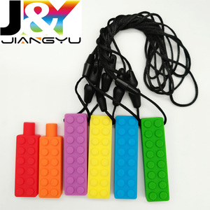 6 Pack 4 Bakstenen Kauwketting 2 Potlood Topper Siliconen Taai Voor Autisme Adhd Bijtende Kinderziektes Jongens En Meisjes - Product Image 5