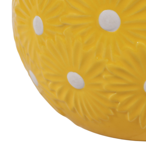 Set di due vasi in ceramica con disegno a margherite e pois gialli, per interni ed esterni. - Product Image 5