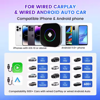 Multimédia, plus d'applications, 8G+128GB, système Android 13, Carplay, module USB, mini radio de voiture, adaptateur Carplay sans fil pour Youtobe, Netflix