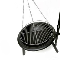Trépied de barbecue en acier avec grille pivotante et foyer suspendu pour l'extérieur