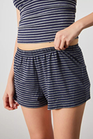 Ensemble de pyjama rayé pour femme avec logo personnalisé, vente en gros, haut à bretelles et short, ensemble deux pièces, vêtements de détente pour femme