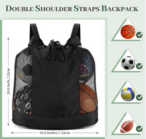 Bolsa para Balones Extra Grande, Bolsa de Malla Negra para Equipamiento Deportivo, Bolsa para Balones de Fútbol con Correa de Hombro Ajustable, Bolsa Deportiva de Malla de Tela Oxford 600D - Product Image 4