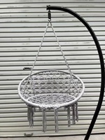 Fauteuil suspendu robuste, chaise hamac en rotin avec support métallique