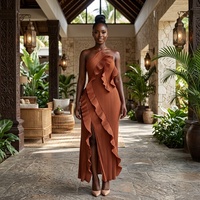 Robe Boubou Africaine Rayée pour Femme, Imprimé Coloré, Col en V, Coupe Ample, Longue Maxi, Grande Taille, pour Mariage, Église, Fête, Été