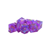 Lot de 7 dés de jeu de rôle D&D de qualité supérieure, à bords tranchants et incrustations métallisées, pour jeux de société