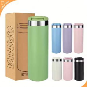 Vasos de Acero Inoxidable 304 Personalizados al por Mayor, Botellas de Agua Portátiles para Auto de 12oz y 16oz con Tapas para Uso en Movimiento - Product Image 2