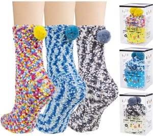 Torta fatto da te letto interno accogliente in <span class=keywords><strong>pile</strong></span> invernale soffice e soffice calze pelose donna ragazze donna con scatole regalo involucri per Cupcake - Product Image 2