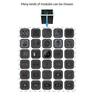 Prise de courant escamotable avec 1 prise, ports USB-A, et ports réseau/téléphoniques, pour bureau - Product Image 4